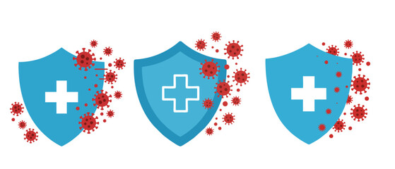Vaccination and Health Defense: Collection of Medical Shields Repelling Bacteria