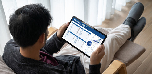 Business data dashboard provide business intelligence analytic for marketing strategy planning...