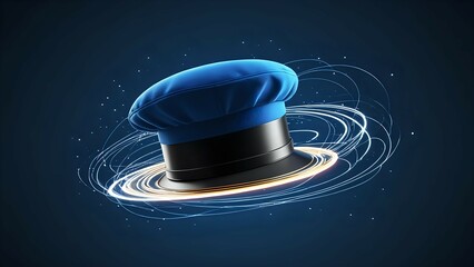 gavel on blue background