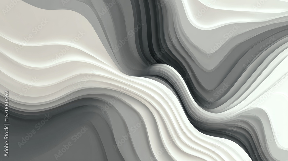 Poster abstract white and gray color, modern design stripes background with curve lines, wavy pattern. vect
