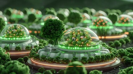 Tech-driven farming system with data collection sensors and financial yield projections. 32k, full ultra HD, high resolution