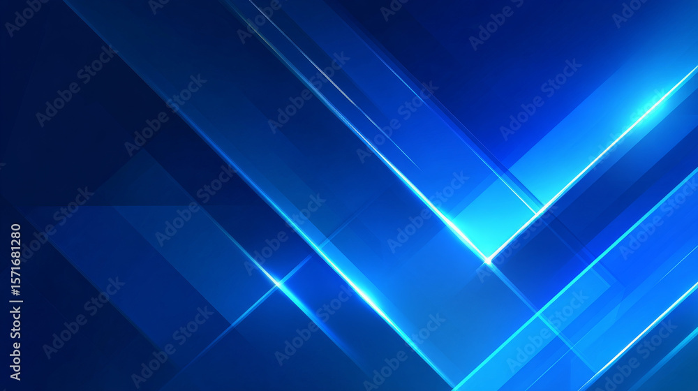 Poster abstract modern blue horizontal banner background with geometric diagonal overlay layer and glowing 
