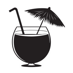 A clean and modern coconut drink silhouette