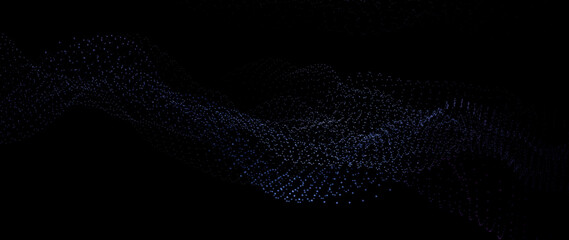 Abstract Blue Particle Wave Dark Background Motion Design VFX 4K