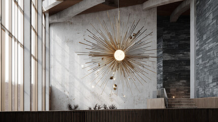 Modern versus background with rays effects