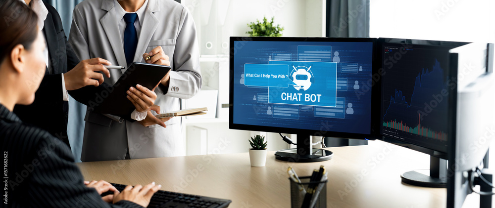 Poster chatbot software application for brisk online business that automatically reply to customer question
