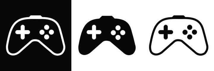 video game controller icons. joy stick icon set. game console icon flat symbol. vector illustration on white background