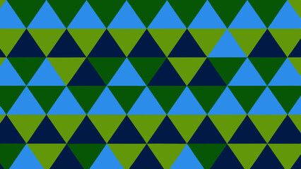 Geometric pattern of interlocking triangles in shades of blue and green