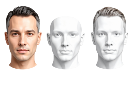 AI-generated human face morph pack transparent background  