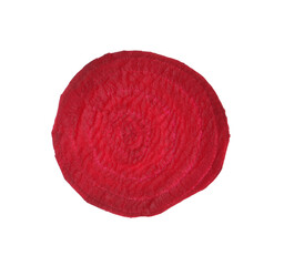 Slice of fresh red beet isolated on white