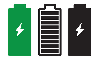 Battery Charging icon battery icons showing various charge levels, High quality black and colorful style vector icons. Battery charge signs. Battery level, energy, full. Power low up status logo,eps10