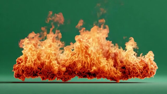 Fiery Inferno: A dynamic and vibrant image of a powerful flame erupting, showcasing the raw energy and intensity of fire against a plain backdrop.