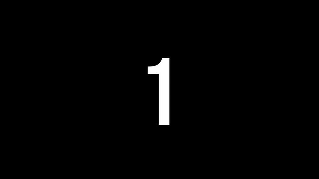 Countdown from 5 to 1. Simple motion graphics animation of five four three two one.