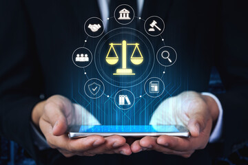 Justice system ensures legal governance and fairness. Justice system protects rights, system...