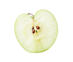 Half of fresh apple isolated on white