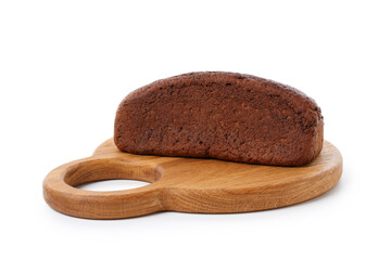 Loaf of rye bread isolated on white