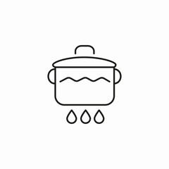 boiling water pot icon sign vector