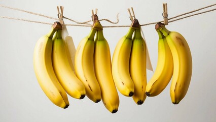bunch of bananas on a rope 