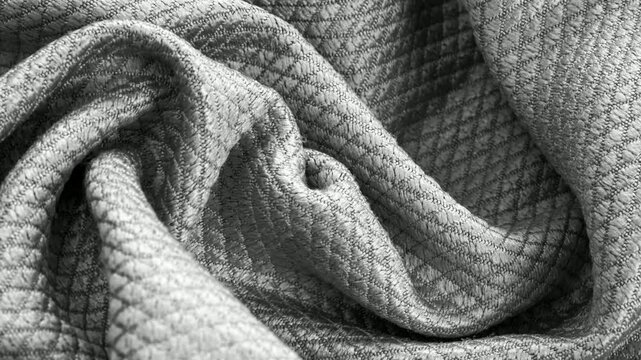 gray cotton fabric with an interesting pattern