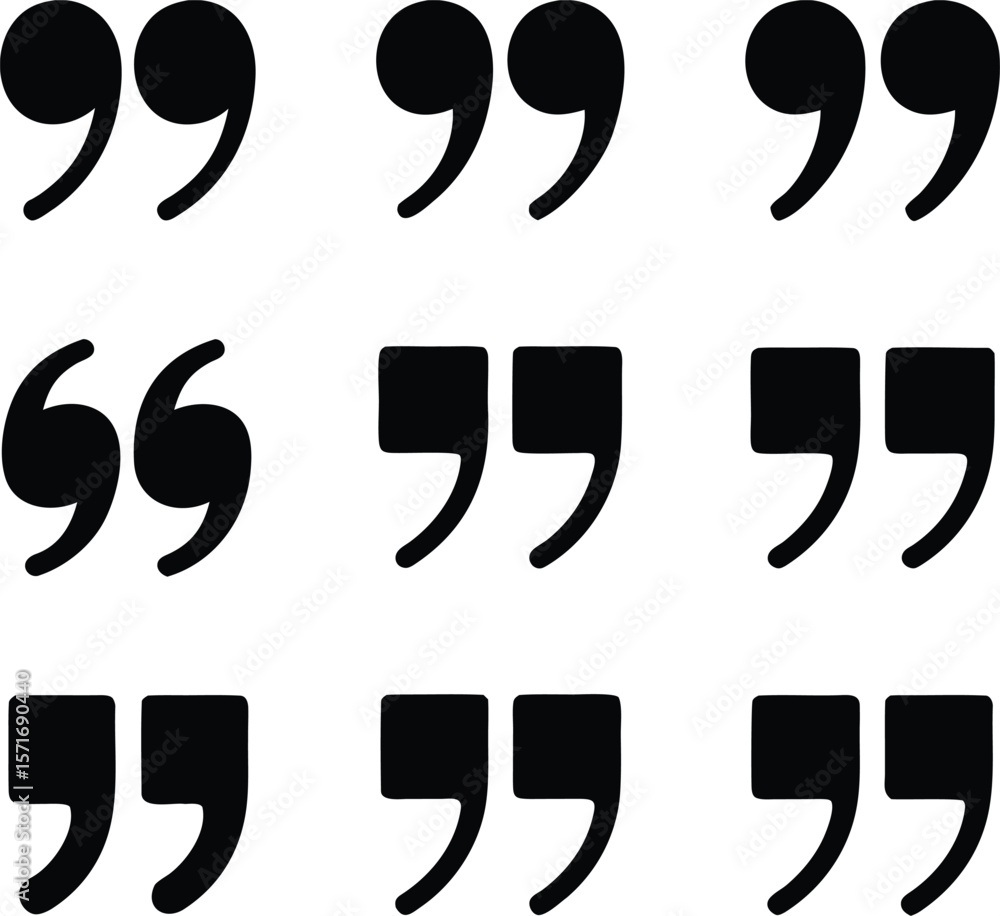 Fototapete collection of various quotation marks showing different styles and typography options