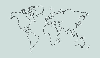 world map outline minimalist