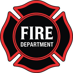 Professional fire department emblem depicting courage and community service for safety