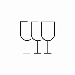 three wine glasses icon sign vector
