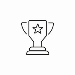 trophy with star icon sign vector