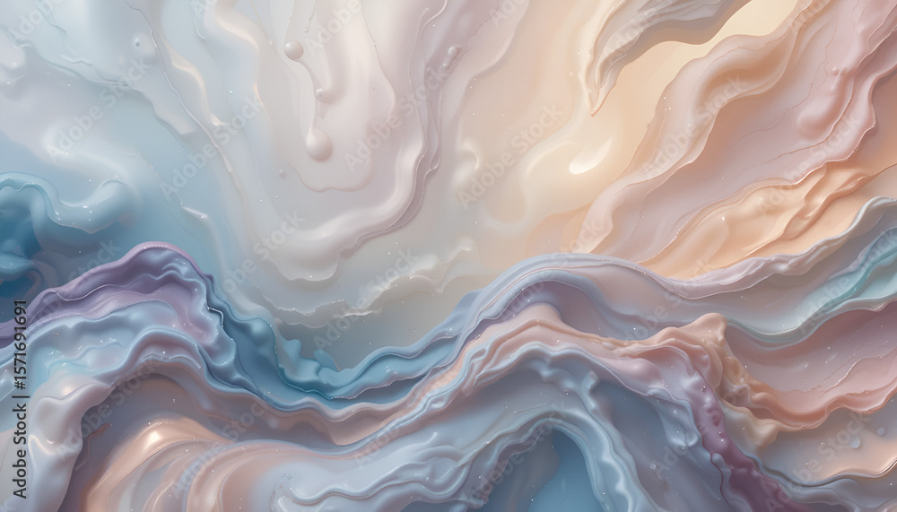 Aufkleber pastel waves create a serene abstract background with swirling textures and a smooth, flowing effect