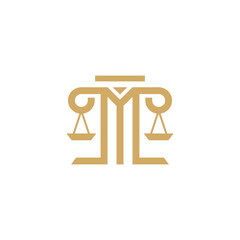Attorney and law logo, modern design vector illustration