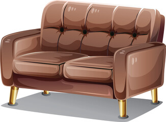 brown sofa home interior realistic style