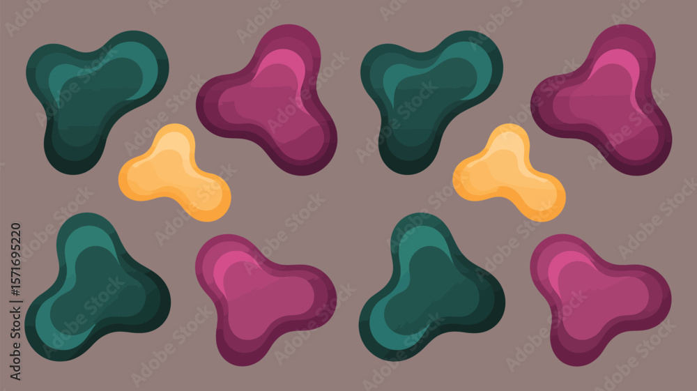 Aufkleber colorful abstract fluid shapes pattern on a gray background in a vector art style