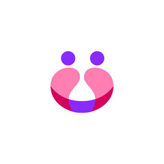 abstract love person logo in flat design style