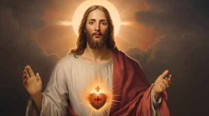Image of Jesus of Nazareth, Christ or Jesus Christ, son of God, He is the central figure of Christianity and one of the most influential in history	
