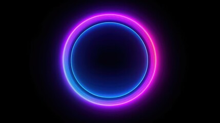 Glistening blue planet sphere with a neon glow, eclipsing a dark cosmic sky, perfect for a striking astronomy illustration