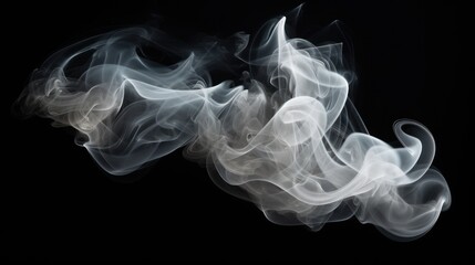 A flowing blue and colored smoke wave creates an abstract art pattern on a black background