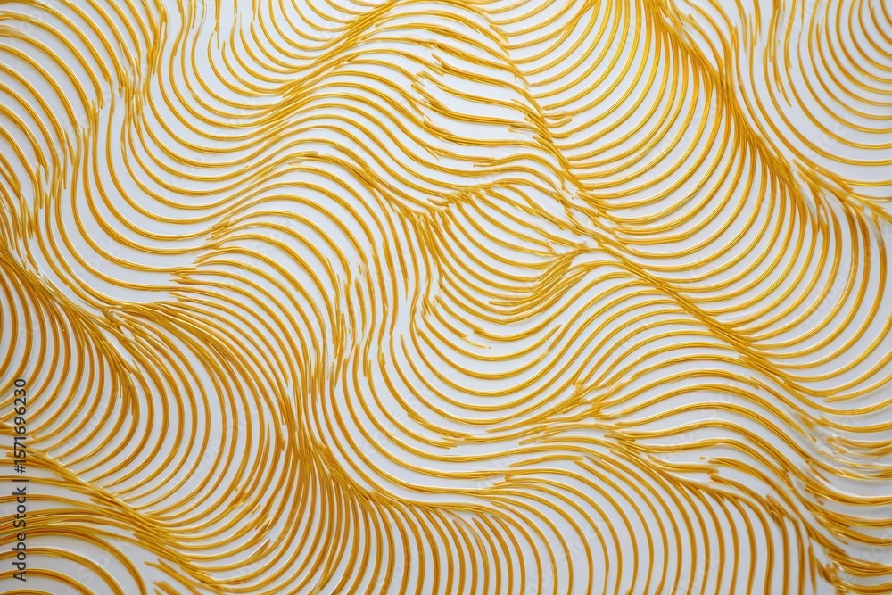 Poster elegant gold wave pattern flowing seamlessly across a white surface creating a mesmerizing visual ef