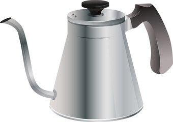 silver drip kettle realistic object