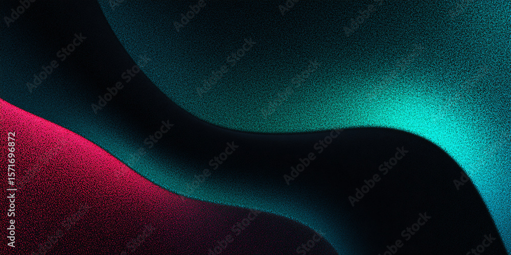 Aufkleber abstract wavy background with green and red gradient. black. saturated colors. particles. dots. bann