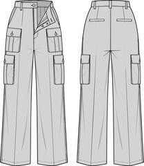 Utility Cargo Pants with Multiple Pockets and Elastic Waist for Comfortable Workwear, Versatile Tactical Style