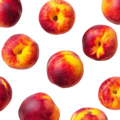 Ripe and juicy nectarines arranged, ready to be enjoyed. The nectarines are colorful and appealing