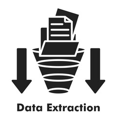 Data Extraction Icon - Glyph Style