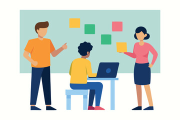 Business Meeting for Data Analysis and Investment – Flat Teamwork Vector Design