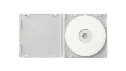 blank dvd case,Minimalist CD Jewel Case with White Compact Disc – 3D Render