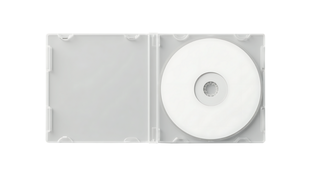 blank dvd case,Minimalist CD Jewel Case with White Compact Disc – 3D Render