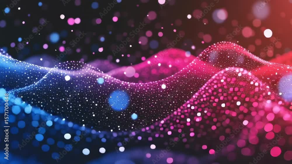 Aufkleber shimmering particles in vibrant colors create a magical wave effect, captivating viewers with their 