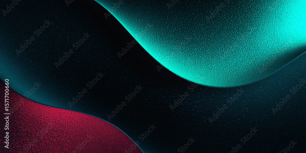 Aufkleber abstract wavy background with green and red gradient. black. dark style. curved. particles. dots. ba