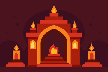 Obraz premium vector illustration of a temple