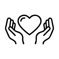 Obraz premium Heart and hands symbolizing compassion in minimalist style