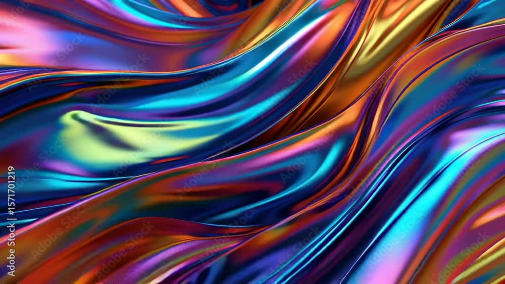 Aufkleber flowing waves of metallic colors create an eye-catching visual display, showcasing dynamic and energ